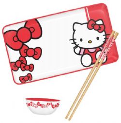 SANRIO -  ENSEMBLE DE 3 PIÈCE A SUSHI EN CERAMIQUE D' HELLO KITTY