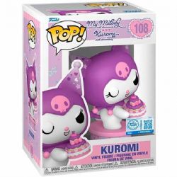 SANRIO -  FIGURINE POP! EN VINYLE DE KUROMI AVEC GÂTEAU (10 CM) -  ANNIVERSAIRES DE KUROMI & MY MELODY 108