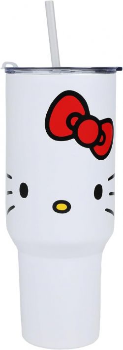 SANRIO -  GOBELET EN ACIER INOXYDABLE AVEC PAILLE HELLO KITTY CLASSIQUE (1.18 L)