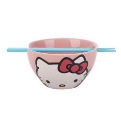 SANRIO -  HELLO KITTY BOL À RAMEN ET BAGUETTES EN ROSE