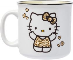 SANRIO -  HELLO KITTY EN ROBE LÉOPARD (591 ML) -  TASSE DE CAMPEUR EN CÉRAMIQUE