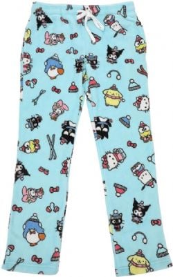 SANRIO -  PANTALONS D'INTÉRIEUR HELLO KITTY ET SES AMIS BLEU CLAIRE