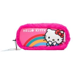 SANRIO -  TROUSSE EN PELUCHE POUR CRAYONS HELLO KITTY ARC-EN-CIEL