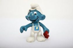 SCHTROUMPFS -  SCHTROUMPF NETTOYEUR + POMPE - VARIÉTÉAVEC LOGO NATIONAL 20052