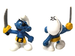 SCHTROUMPFS -  SCHTROUMPF PIRATE - VARIÉTÉ CEINTURE JAUNE - USURE LÉGÈRE -  SCHTROUMPFS 1979 20104