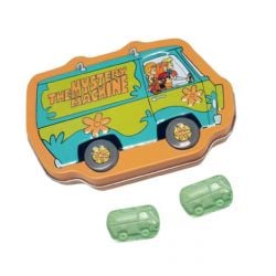 SCOOBY DOO -  BOÎTE EN MÉTAL DE LA MACHINE MYSTÈRE AVEC BONBONS À LA POMME VERTE SÛRS