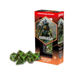 SIRIUS DICE -  D&D, ENSEMBLE DE DÉS AVENTURIERS, ADVENTURE DICE SET - BARBARIAN GREEN/BROWN (ENGLISH)