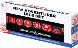 SIRIUS DICE -  D&D, ENSEMBLE DE DÉS NOUVEAU AVENTURIER, ROUGE