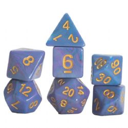 SIRIUS DICE -  SET DE 7 DÉS POLYÉDRIQUE: LICORNE BLEUE