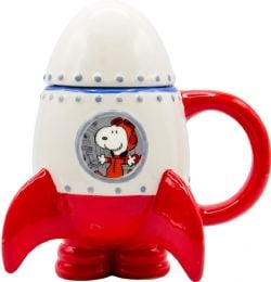 SNOOPY ET LES PEANUTS -  FUSÉE DE SNOOPY AVEC COUVERCLE (473 ML) -  TASSE EN CÉRAMIQUE