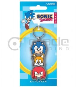 SONIC LE HÉRISSON -  PORTE-CLÉ EN CAOUTCHOUC DU TRIO PRINCIPAL