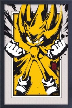 SONIC THE HEDGEHOG -  IMAGE ENCADRÉE (BLANC) - SUPER SONIC 