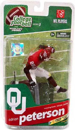 SOONERS DE L'UNIVERSITE DE L'OKLAHOMA -  ADRIAN PETERSON (15CM) VARIATION (HABIT ROUGE)