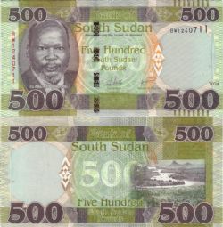 SOUDAN DU SUD -  500 POUNDS 2024 (UNC) 20A