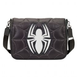 SPIDER-MAN -  SAC MESSAGER MATELASSÉ COSPLAY COSTUME NOIR ET BLANC -  LOUNGEFLY