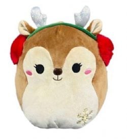 SQUISHMALLOWS -  PELUCHE DARLA LA BICHE AVEC DES CACHE-OREILLES (20 CM) -  CHRISTMAS SQUAD