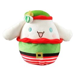 SQUISHMALLOWS -  PELUCHE DE CINNAMOROLL EN ELF (25 CM) -  SANRIO CHRISTMAS SQUAD