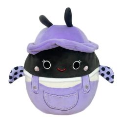 SQUISHMALLOWS -  PELUCHE DE CITLALLI  LA COCCINELLE NOIRE ET LAVANDE (12.5 CM) -  OVERALL SQUAD