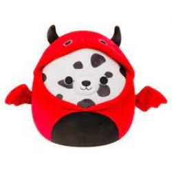 SQUISHMALLOWS -  PELUCHE DE DUSTIN LE DALMATIEN DÉGUISÉ EN DÉMON (20 CM) -  HALLOWEEN COSTUME SQUAD