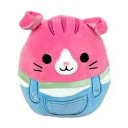 SQUISHMALLOWS -  PELUCHE DE GERALDINE LE CHAT ÉCOSSAIS ROSE (12.5 CM) -  OVERALL SQUAD