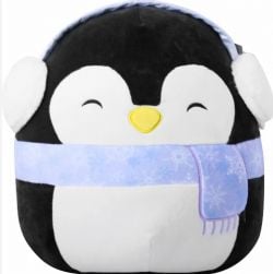 SQUISHMALLOWS -  PELUCHE LUNA PINGOUIN AVEC ÉCHARPE DE NOËL (20 CM) -  CHRISTMAS SQUAD