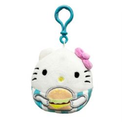 SQUISHMALLOWS -  PORTE-CLÉ DE HELLO KITTY AVEC BURGER (9 CM) -  SANRIO FOOD TRUCK SQUAD