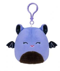 SQUISHMALLOWS -  PORTE-CLÉ EN PELUCHE JOLDY LA CHAUVE-SOURIE MAUVE (9 CM) -  HALLOWEEN SQUAD