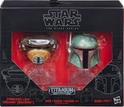 STAR WARS -  CASQUES DE TITANE DE PRINCESSE LEIA ORGANA (BOUSHH) & BOBA FETT -  THE BLACK SERIES 07