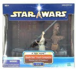 STAR WARS -  COMPACTEUR DE DÉCHETS DE L'ÉTOILE DE LA MORT STAR WARS COFFRET 1 ET 2 HASBRO  LEIA HAN SOLO LUKE CHEWBACCA SAGA -  SAGA  2002 SAGA