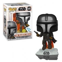 STAR WARS -  FIGURINE POP! EN VINYLE DE THE MANDALORIAN (10 CM) - BRILLE DANS LE NOIR - FUNKO INSIDER CLUB -  LE MANDALORIEN 408