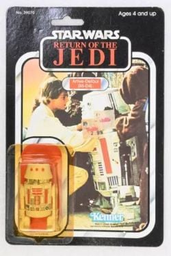 STAR WARS -  FIGURINE STAR WARS ROTJ  R5-D4 RETOUR DU JEDI 1983 KENNER  EN CARTE 77 BACK -  LE RETOUR DU JEDI