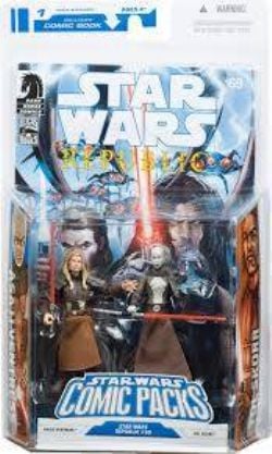 STAR WARS -  FIGURINES D'ASAJJ VENTRESS & TOL SKORR (9 CM) AVEC COMIC DE 