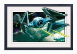 STAR WARS -  IMAGE ENCADRÉE (BLANC) - TIE FIGHTER (33 CM X 48 CM)