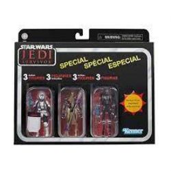 STAR WARS -  JEDI: SURVIVOR - PAQUET DE 3 FIGURINES DE RIOT SCOOT, MAGNAGUARD ET KX (JEDI SURVIVORS) (9 CM) -  LA COLLECTION VINTAGE