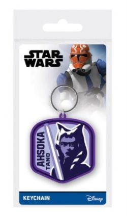 STAR WARS -  PORTE-CLÉS EN PVC MAUVE D'AHSOKA TANO -  CLONE WARS