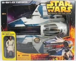 STAR WARS -  STAR WARS ROTS : ANAKIN'S JEDI STARFIGHTER AVEC FIGURINE  OBI-WAN BONUS (2005)MISB -  LA REVANGE DES SITH