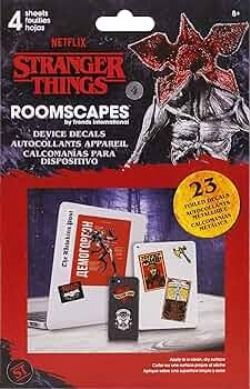 STRANGER THINGS -  23 AUTOCOLLANTS MÉTALLIQUE - 4 FEUILLES D'AUTOCOLLANTS
