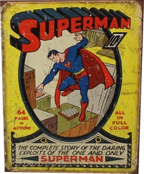 SUPERMAN -  AFFICHE MÉTALLIQUE 