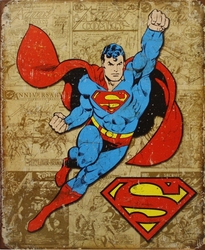 SUPERMAN -  AFFICHE MÉTALLIQUE 