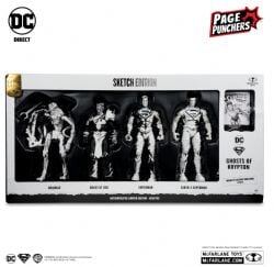 SUPERMAN -  FIGURINE DE GHOSTS OF KRYPTON (PAGE PUNCHERS) ENSEMBLE DE 4 - SKETCH EDITION - GOLD LABEL -  MCFARLANE TOYS