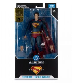 SUPERMAN -  SUPERMAN LE FILM (2025) – FIGURINE SUPERMAN (ENDOMMAGÉE AU COMBAT) - DC DELUXE THEATRICAL EDITON GOLD LABEL -  MCFARLANE TOYS