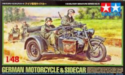 TAMIYA -  1/48 - GERMAN MILITARY MOTORCYCLE & SIDECAR 32578