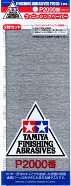 TAMIYA -  FEUILLES ABRASIVE DE FINITION P2000 (3 PIÈCES) -  ABRASIF