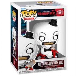 TERRIFIER -  FIGURINE POP! EN VINYLE D'ART LE CLOWN SUR UN VÉLO  (10 CM) 1591