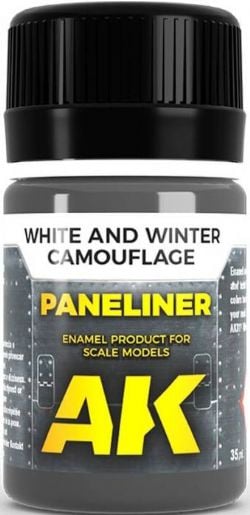 TEXTURE -  WHITE AND WINTER CAMOUFLAGE PANELINER (35ML) -  AK INTERACTIVE