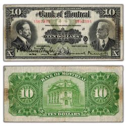 THE BANK OF MONTREAL -  10 DOLLARS 1914 (F) -  BILLETS DU CANADA 1914