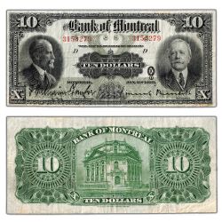 THE BANK OF MONTREAL -  10 DOLLARS 1923 (VG) -  BILLETS DU CANADA 1923