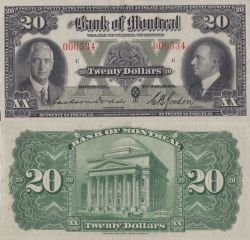 THE BANK OF MONTREAL -  20 DOLLARS 1935 -  BILLETS DU CANADA 1935