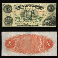 THE BANK OF TORONTO -  10 DOLLARS 1923 (VF) -  BILLETS DU CANADA 1923