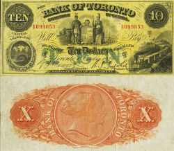 THE BANK OF TORONTO -  10 DOLLARS 1929 (VF) -  BILLETS DU CANADA 1929